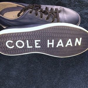 Cole Haan Navy Leather Sneakers